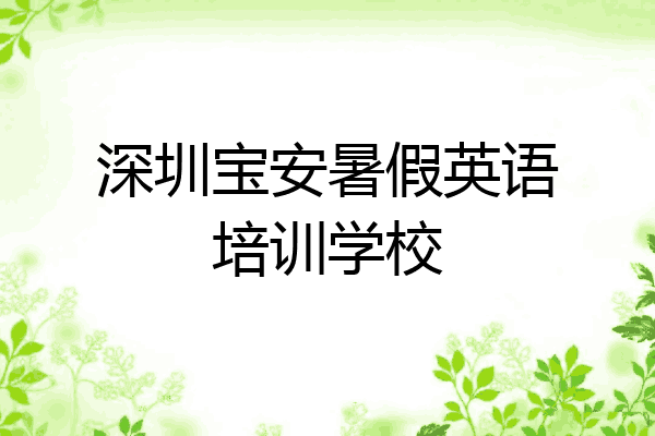 深圳宝安暑假英语培训学校