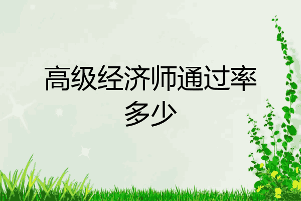 高级经济师通过率多少