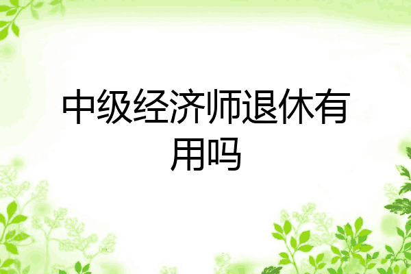 中级经济师退休有用吗