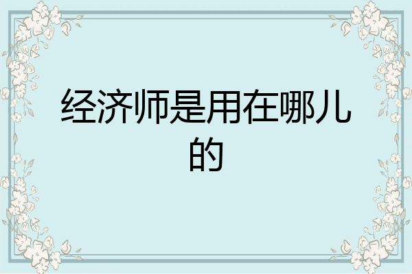 经济师是用在哪儿的