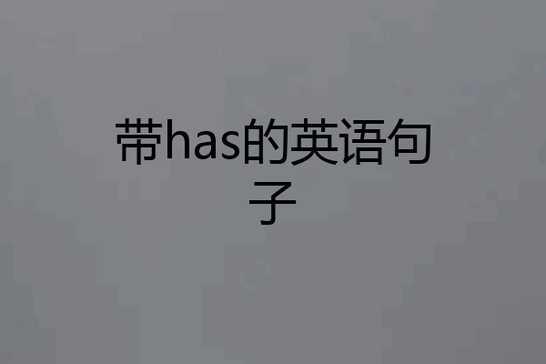 带has的英语句子