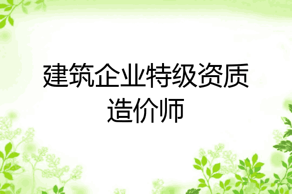 建筑企业特级资质造价师