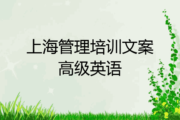 上海管理培训文案高级英语