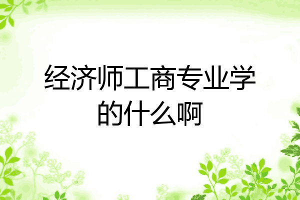 经济师工商专业学的什么啊