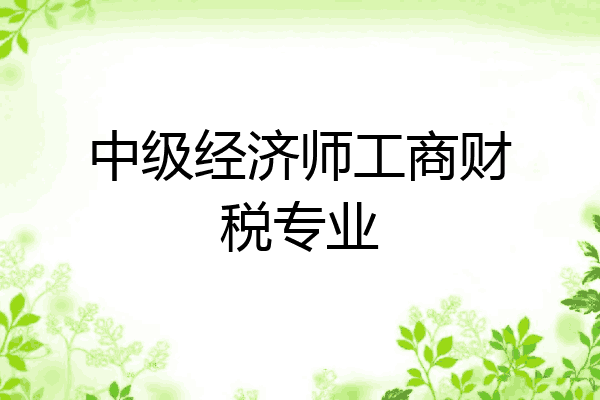 中级经济师工商财税专业