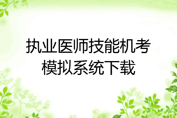 执业医师技能机考模拟系统下载