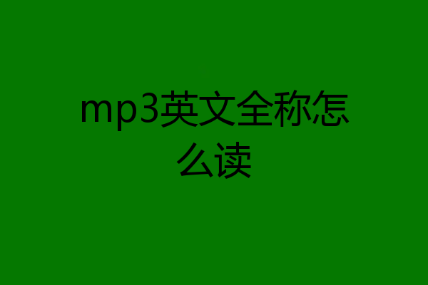 mp3英文全称怎么读