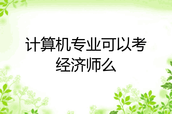 计算机专业可以考经济师么