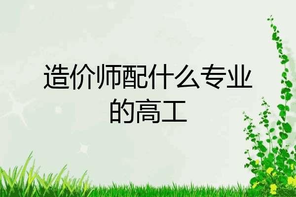 造价师配什么专业的高工