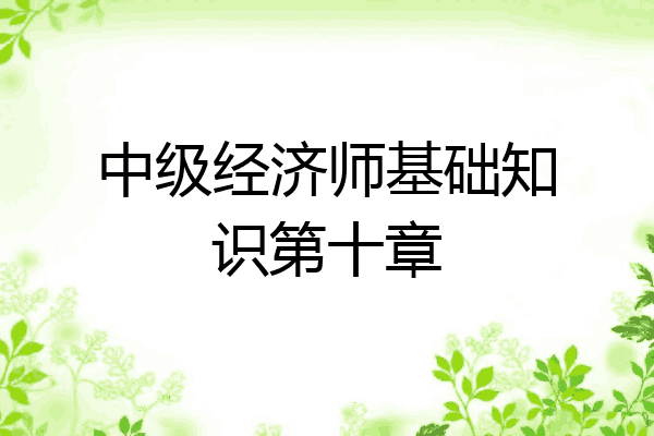 中级经济师基础知识第十章