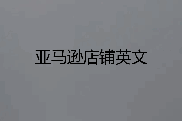 亚马逊店铺英文