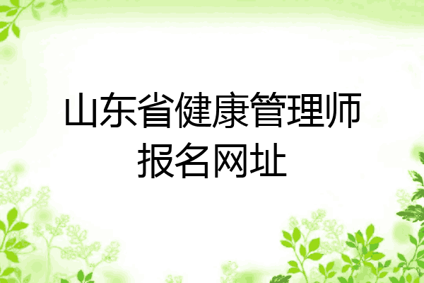 山东省健康管理师报名网址
