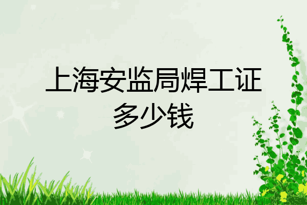 上海安监局焊工证多少钱