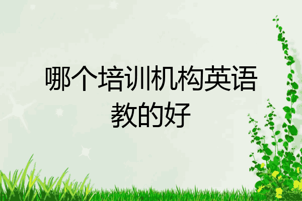 哪个培训机构英语教的好