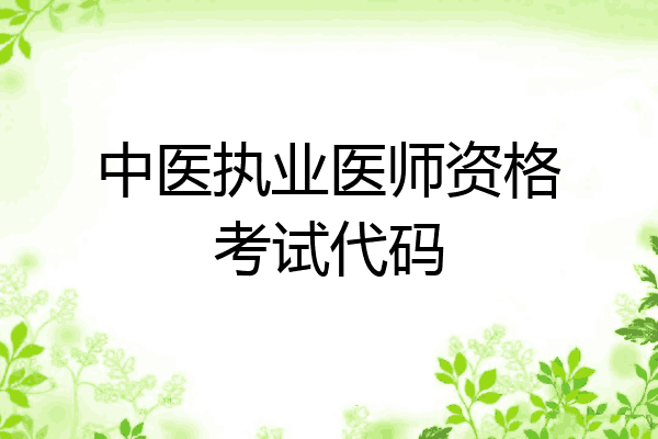 中医执业医师资格考试代码