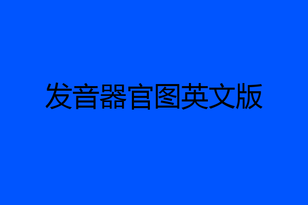发音器官图英文版