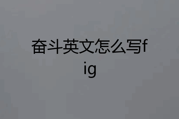奋斗英文怎么写fig