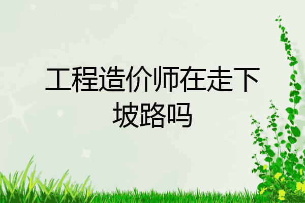 工程造价师在走下坡路吗