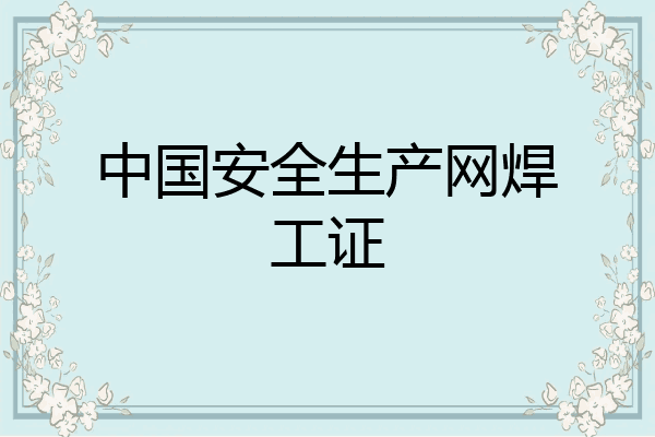 中国安全生产网焊工证