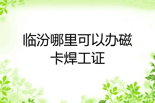 临汾哪里可以办磁卡焊工证