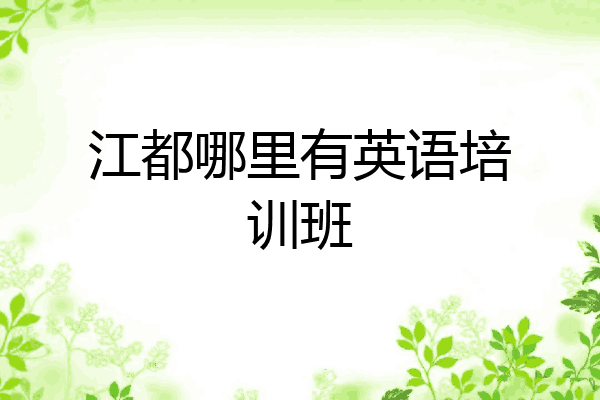 江都哪里有英语培训班