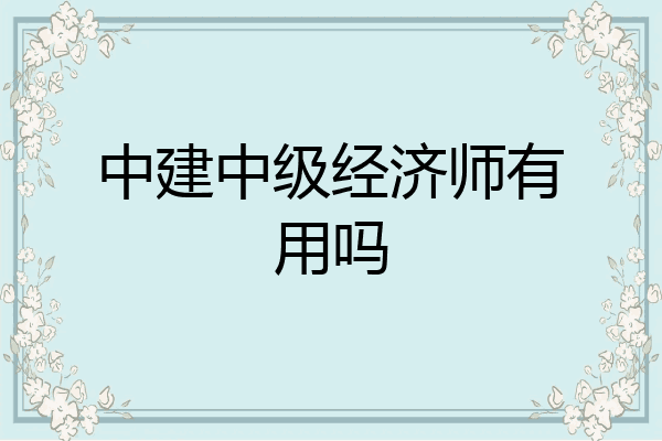 中建中级经济师有用吗