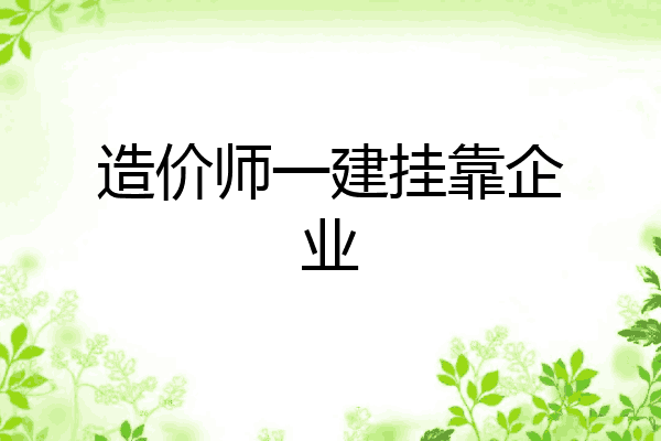 造价师一建挂靠企业