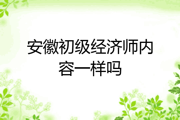 安徽初级经济师内容一样吗