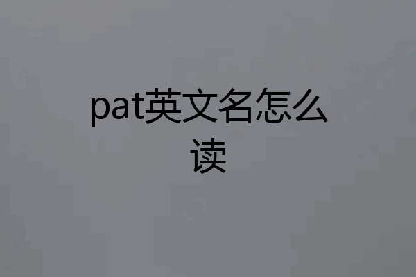 pat英文名怎么读