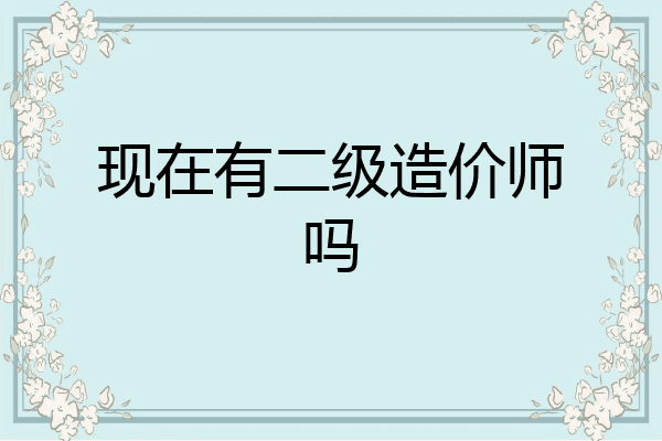 现在有二级造价师吗