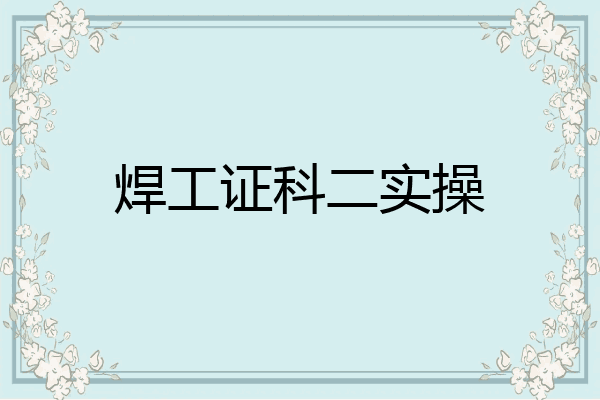 焊工证科二实操