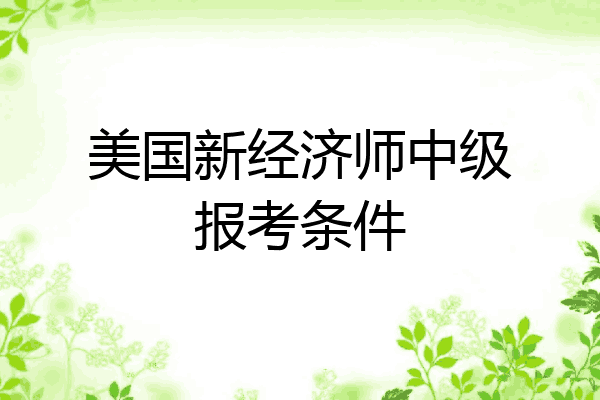 美国新经济师中级报考条件