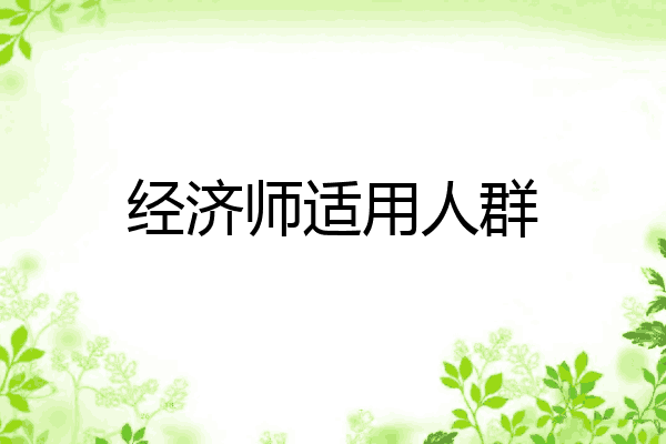 经济师适用人群