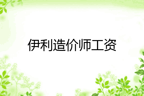 伊利造价师工资