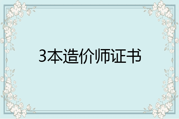 3本造价师证书