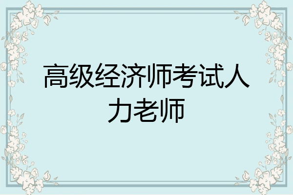 高级经济师考试人力老师