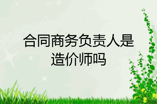 合同商务负责人是造价师吗