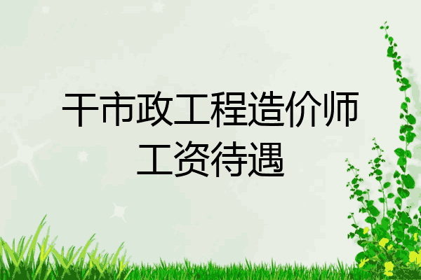 干市政工程造价师工资待遇
