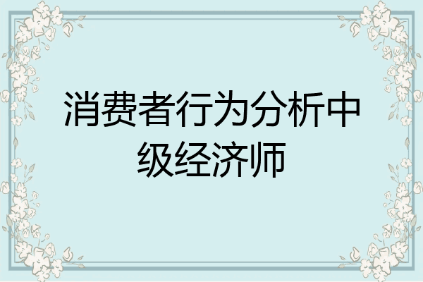 消费者行为分析中级经济师
