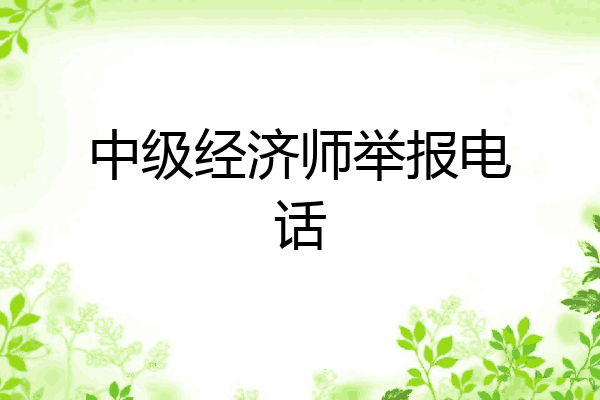 中级经济师举报电话