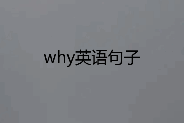 why英语句子