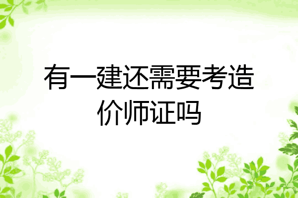 有一建还需要考造价师证吗
