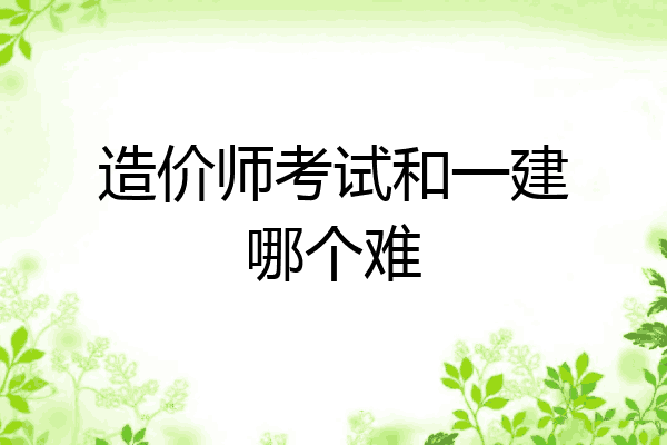 造价师考试和一建哪个难