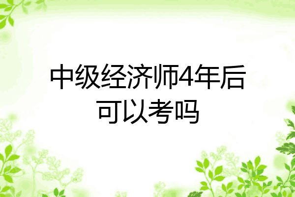 中级经济师4年后可以考吗