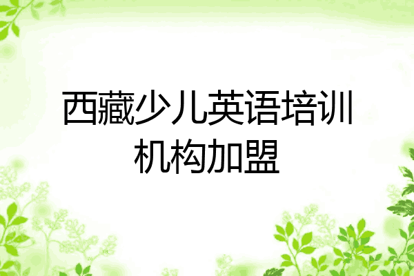 西藏少儿英语培训机构加盟