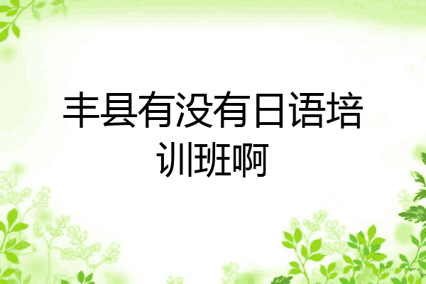 丰县有没有日语培训班啊