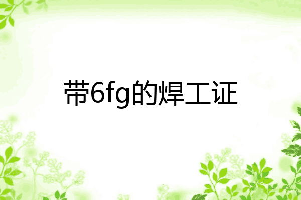 带6fg的焊工证