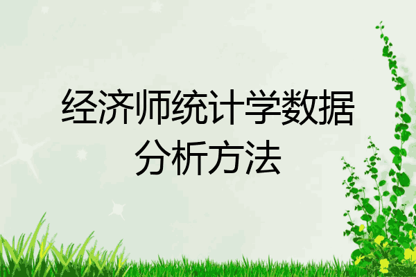 经济师统计学数据分析方法