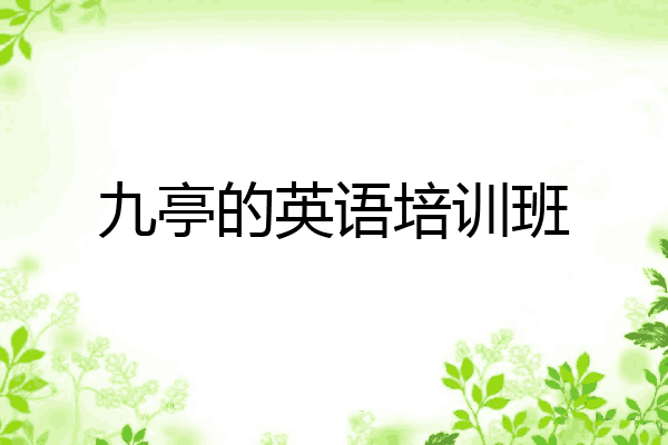 九亭的英语培训班