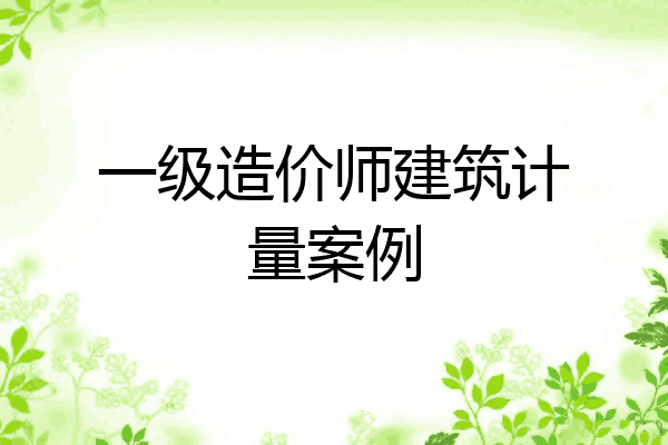 一级造价师建筑计量案例